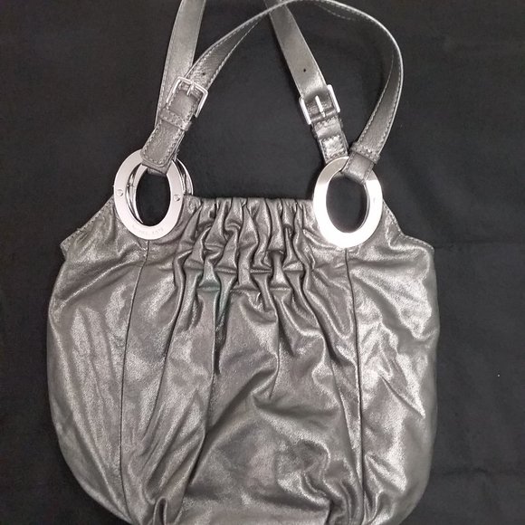 Michael Kors Steel Gray Leather Shoulder Bag - Picture 2 of 16